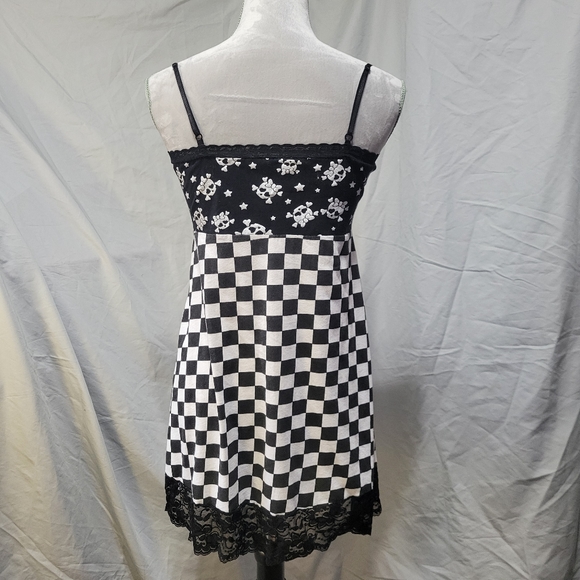 Girly Skulls and Checks Babydoll Top - Picture 2 of 7